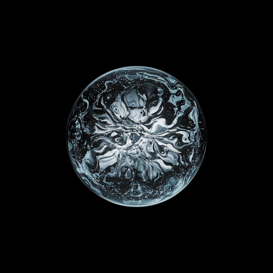 Hailstone on a black background